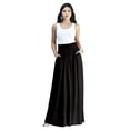 thumbnail image 1 of KOH KOH Long Flowy Cute Modest High Empire Waist Full Floor Length Pockets Casual Semi Formal Vintage Work Office Workwear Maxi Skirt For Women Black Small US 4-6 NT325, 1 of 7