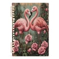 thumbnail image 2 of WOBOGO Ragged Pink Flamingo Notebook College Horizontal Grid Paper Ink Spill Resistant Water Resistant Cover 8.3x5.7x0.4in, 2 of 8