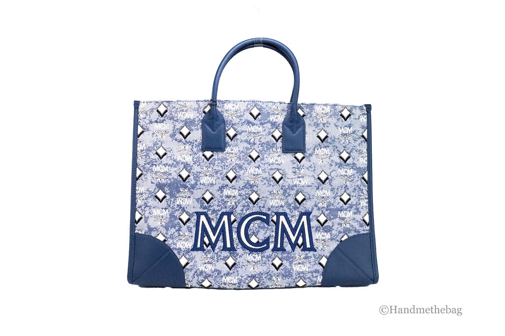 Blue mcm purse sale