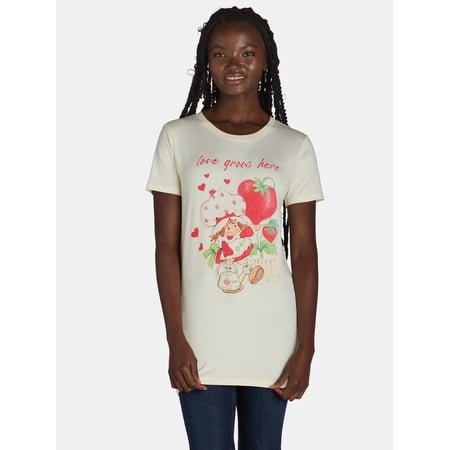 Strawberry Shortcake Love Grows Here, Graphic Crew Neck Short Sleeve Maternity T-Shirt, Sizes XS-2XL