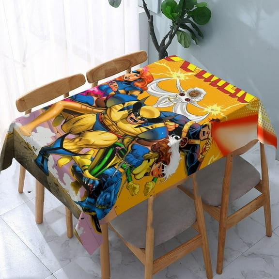 X-Men '97 square tablecloth has an iconic print, fits most tables, and is easy to care for.55" x 71"（140*180cm）