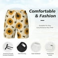 thumbnail image 4 of Kdxio Sunflowers And Bee Print Men's Swim Trunks with Compression Liner 7 Inch Inseam Quick Dry Swim Shorts, 4 of 7