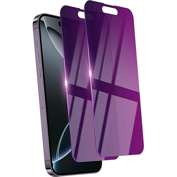 2 Pack Privacy Screen Protector for iPhone 16 Pro Tempered Glass for 16Pro 6.3inch Private Saver Anti-Spy Anti-Blue Light Eye Protection Anti-Scratch Full Coverage