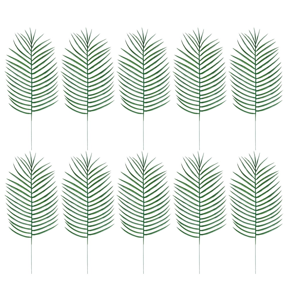 Fake leaves 10pcs Artificial Palm Leaves Plastic Palm Leaves Decoration