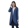 thumbnail image 1 of Moomaya Cardigan Long en Coton à Manches Longues Hi-Lo pour Femmes, 1 of 7