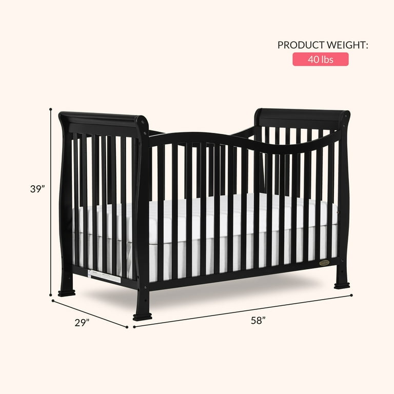 Dream On Me Violet 7-in-1 Convertible Crib Black