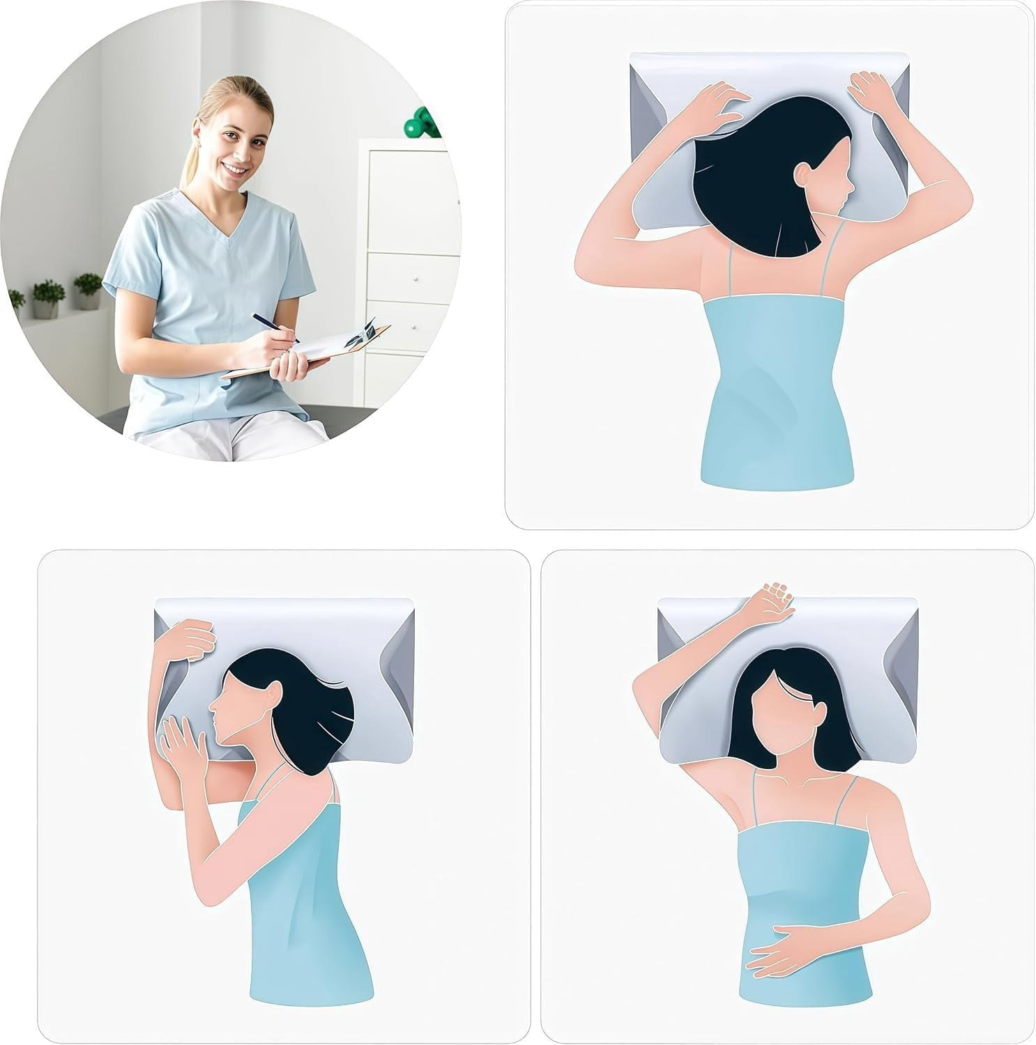 Ergo Z Pillow, Ergo Z 2 in 1 Ergonomic Pillow, Sleep Restora Pillows, Ergonomic Memory Foam Contour Orthopedic Pillows with Breathable Pillowcase for Side, Back & Stomach Sleepers(Gray)