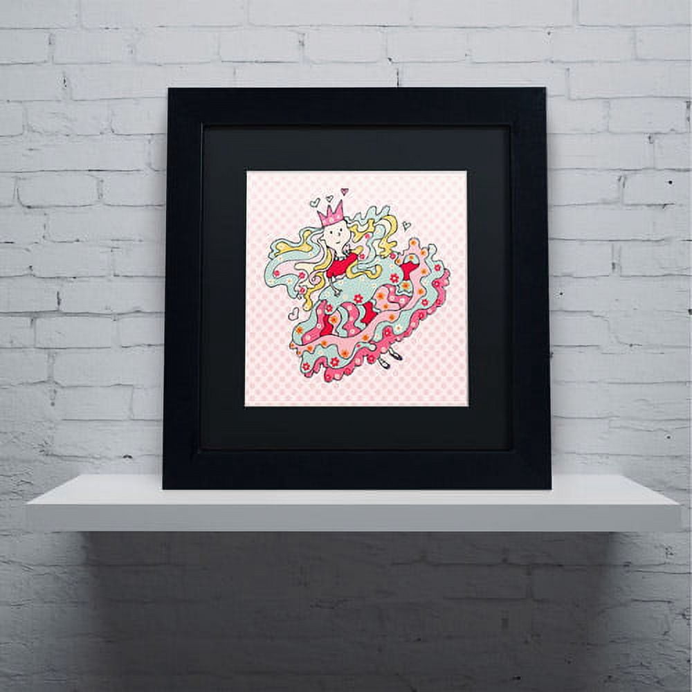 Trademark Fine Art "Little Flower Princess" Canvas Art by Carla Martell, Black Matte, Black Frame