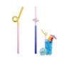 thumbnail image 1 of Pajitas de vidrio dobladas reutilizables, pajitas de vidrio para batidos, bebidas, batidos, jugos, 2 paquetes (multicolor), 1 of 6