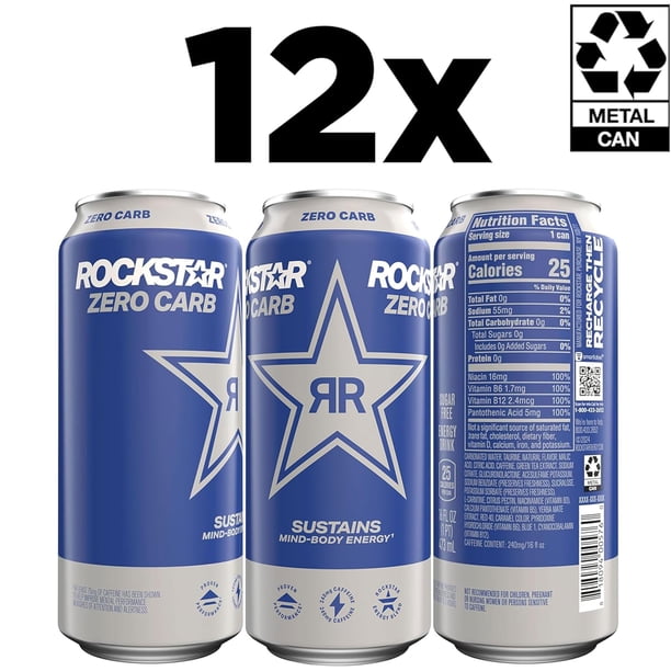 Zero Carb Rockstar 12-pack | Gym strength drinks - Walmart