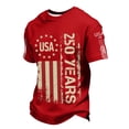 thumbnail image 3 of xfsWaSs 250th Anniversary T Shirts For Men Short Sleeve T Shirts 4th Of July T-Shirt Casual Graphic Tees Independence Day Patriotic Tops Stylish Tee Shirts, 3 of 6