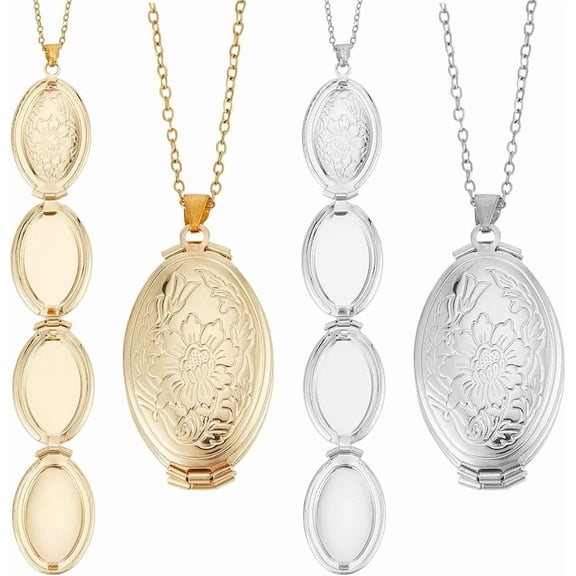 Locket Necklace That Holds Pictures Gold Silver Locket Necklace Stainless Steel Photo Lockets Pendant Personalised Gifts for Women Birthday Anniversary Christmas Colorful