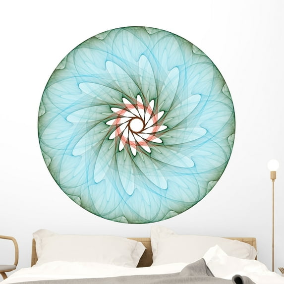 Floral Mandala Wall Decal by Wallmonkeys Peel and Stick Graphic (48 in H x 48 in W) WM276606