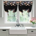 thumbnail image 4 of Black Spring Floral Balloon Curtains for Bedroom/Front Door/Bathroom, Elegant Flowers Farmhouse Botanical Tie Up Curtains 63 Inch Length Light Filtering Kitchen Curtains Shades for Windows 46"x63", 4 of 8