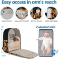thumbnail image 4 of KABAQOO Baby Diaper Bag Backpack, Waterproof Diaper Backpack for Mom & Dad with Changing Pad, Insulated Pockets and Stroller Straps, 4 of 5