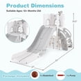 thumbnail image 5 of Choco Moon 6-in-1 Toddler Slide L-shaped Playground with Basketball, Indoor Playset for Kids-Gray, 5 of 8