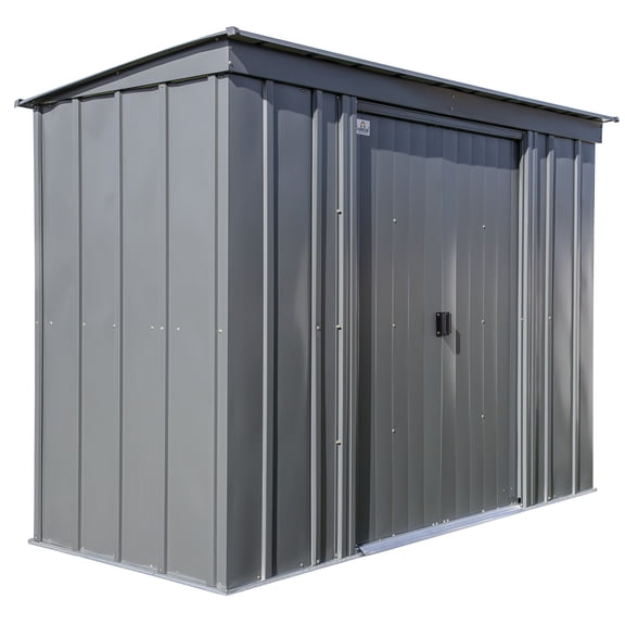 Classic Steel Storage Shed, 8X4, Charcoal