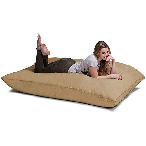 Jaxx Oreiller Saxx 5,5 Pieds - Énorme Oreiller de Sol Type Pouf et Chaise Longue, Camel