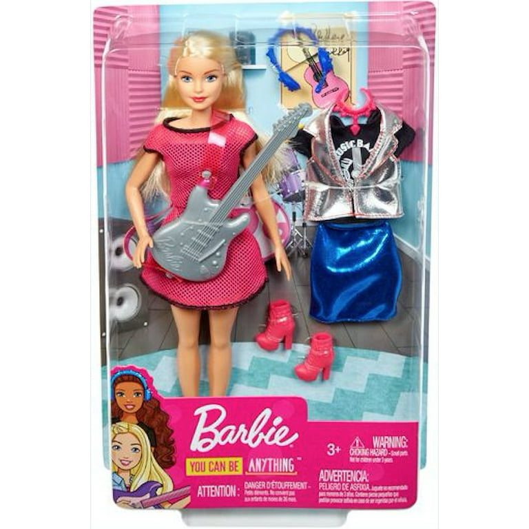 Career Musician Barbie Doll with Silver Guitar and Accessories