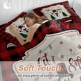 thumbnail image 4 of Christmas Snowman Bedding Duvet Cover Set King Size 4 Pieces and Snowflake Red and Black Buffalo Plaid Bedding Set with Zipper Closure, 1 Comforter Cover 92x106 Inches 1 Flat Sheet & 2 Pillow Cases, 4 of 7