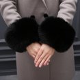 thumbnail image 3 of Deyuer 1 Pair Faux Fur Cuffs Fuzzy Solid Color Thick And Warm Winter Sleeve Accessory for Coats Jackets Celebrity Lady Prom Party Sleeve Add-ons Cuffs, 3 of 8