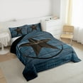 thumbnail image 3 of Manfei 3D Texas Stars Queen Comforter Set,Rustic Western Farmhouse Bedding Sets,Brown Blue Bedding Comforter Set For Boys,Microfiber Bedroom Decor Reversible,3pcs, 3 of 8
