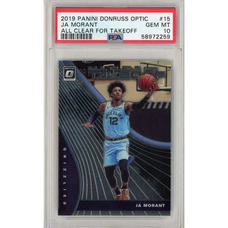 

Graded 2019-20 Panini Donruss Optic Ja Morant #15 All Clear For Takeoff Rookie RC Basketball Card PSA 10 Gem Mint