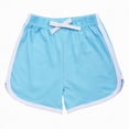 thumbnail image 4 of NIEWTR Girls' Slim Fit Athletic Shorts Adjustment Drawstring Running Shorts Quick Dry Soft Bottom(Light Blue,9-10 Years), 4 of 5