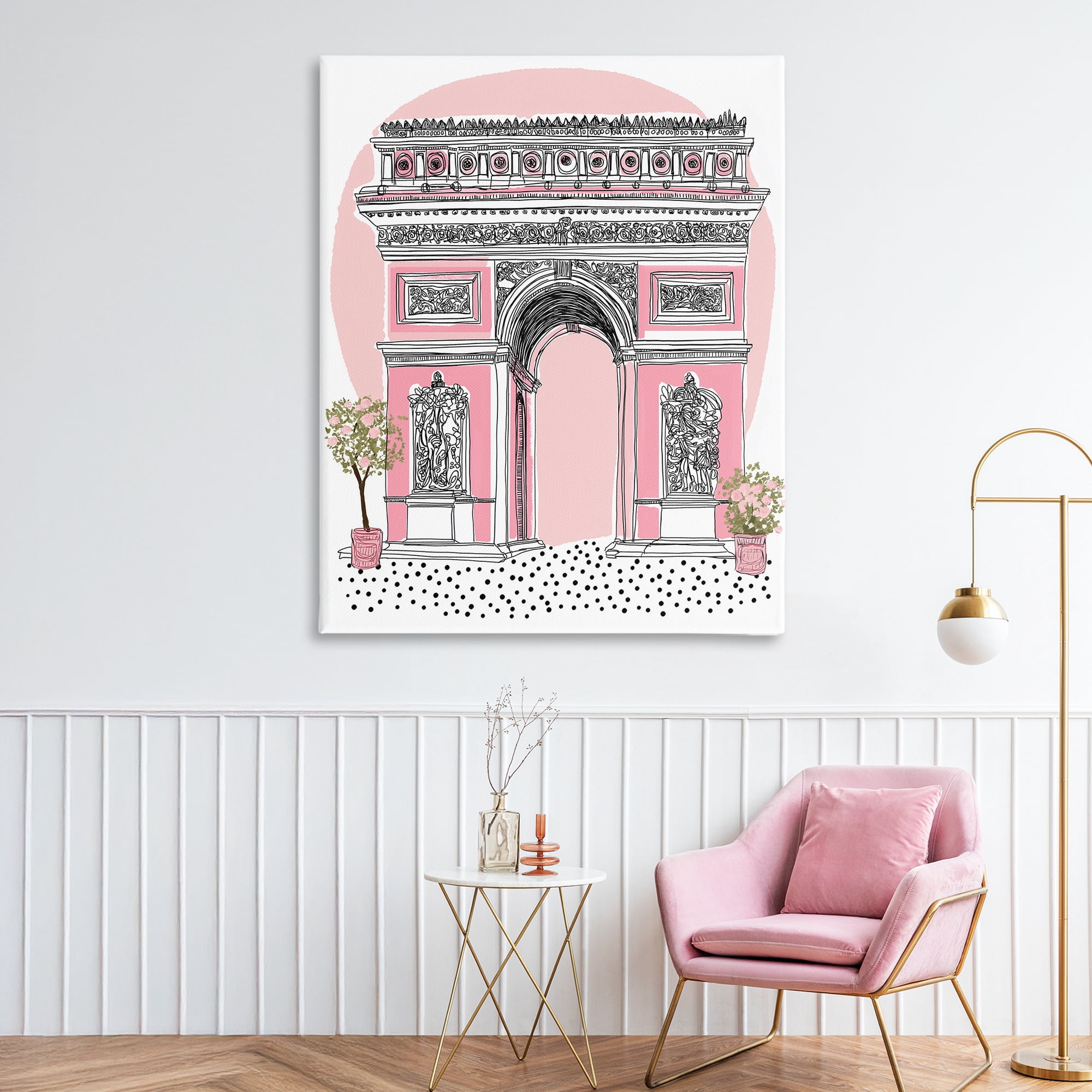 Stupell Industries Pink Neoclassical Archway Canvas Wall Art, design by Jess Stempel
