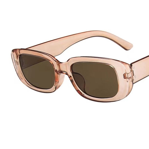 Gafas de sol cuadradas Retro clásicas para mujer, anteojos de sol rectangulares pequeños de viaje, antideslumbrantes