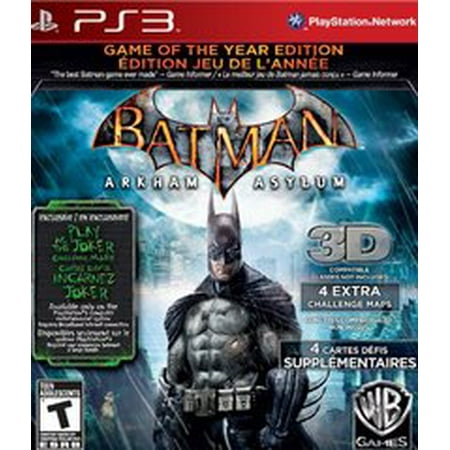 Batman Arkham Asylum Game of The Year Edition 3D - Playstation 3 (Used) PlayStation 3 PS3FightingSuperheroPuzzle