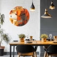 thumbnail image 4 of Wall Clock 12 Inch Brunt Orange Paint Texture Round Silent Decorative Wall Clocks Battery Operated for Living Room Bedroom Kitchen Classroom Decor, Abstract Graffiti Modern Art,Large, 4 of 7