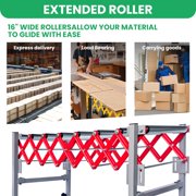 600LBS Connectable Roller Conveyor, Splice 2+ Sections with Built-in Hook, Max Length 94, Heavy Duty for Warehouse Workshop