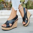 thumbnail image 5 of SACFOF Women's Platform Heels Open Toe Slip on Heels for Women High Chunky Block Wedges Sandals Dressy Pumps Shoes, 5 of 6