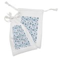 thumbnail image 2 of Floral Fabric Pouch Set of 2, Oriental Themed Pattern of Tulips and Leaves Folkloric Swirls Rounds, Small Drawstring Bag for Toiletries Masks and Favors, 9" x 6", Turquoise and Sky Blue, by Ambesonne, 2 of 2