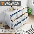 thumbnail image 3 of EDTara Commode Moderne en Bois à 7 Tiroirs avec Poignées Rondes en Nickel, Tiroirs Profonds pour Rangement dans la Chambre, le Salon, l'Entrée, 3 of 8
