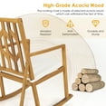 thumbnail image 3 of Gymax Outdoor Acacia Wood Rocking Chair Wooden Patio Rocker w/ Beige Cushion, 3 of 7