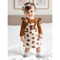 thumbnail image 6 of Rovasas Baby Girls Fall Outfits Romper + Football Print Overall Dress, 6 of 9