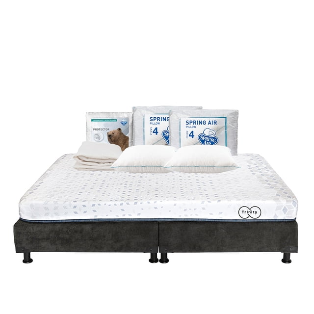 Colchón King Size Trinity + Box + 2 Almohadas + Protector de Colchón