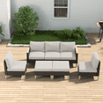 thumbnail image 2 of POCASSY Outdoor Sectional Set with 3 Seater Sofa, Chair and Ottoman, All Weather Wicker Patio Rattan Set with Thick Cushions for Balcony, Porch, Garden, Beige, 2 of 8