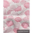 thumbnail image 6 of Pink Coastal Shell Kitchen Valances for Windows Farmhouse Linen Window Valance Curtain for Living Room Window Treatment Nautical Beach Summer Ocean Valance Rod Pocket Topper Drape, 60 x 18 Inch, 6 of 6