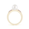 thumbnail image 2 of ANGARA South Sea Cultured Pearl Ring with Rubies in 14K Yellow Gold for Women | June Birthstone, Birthday, Anniversary, Jewelry Gift for Women | Pearl Ring, 2 of 8