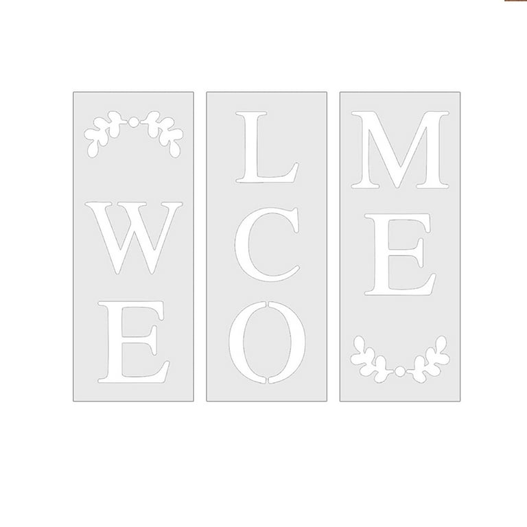 Welcome Sign Stencil, Large Letter Stencils for Painting on Wood Reusable  Porch Sign and Front Door Vertical Decorating 