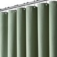 thumbnail image 1 of Dynamene Cortina de ducha verde salvia – Cortinas de ducha de tela gruesa con textura de gofre para baño, 256 g/m², juego de cortinas de baño de tela de poliéster con 12 ganchos de plástico, 72 ancho, 1 of 4