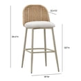 thumbnail image 5 of Pemberly Row Handmade Modern / Contemporary Cream Outdoor Barstool, 5 of 5