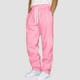 thumbnail image 2 of TOWED22 Baggy Sweatpants Men, Men's Lightweight Sweatpants Open Bottom Joggers Sweat Pants Casual Wide Leg Lounge Pants(Pink,L), 2 of 5