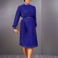 thumbnail image 1 of mtvxesu Robes d'Été pour Femmes, Mode Femmes Robe-Chemise à Col Rond à Manches Longues, Bandage, Taille Haute, Robes Chandail, 1 of 9