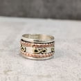 thumbnail image 5 of Infinity Spinner Band, Bohemian Ring, Solid 925 Silver Ring, Spinning Thumb Ring, Three Tone Ring, Fidget Ring, Handmade Jewelry, Christmas Oxidized, Brass Copper Band, Anxiety Ring, Mans Band Gifts, 5 of 6