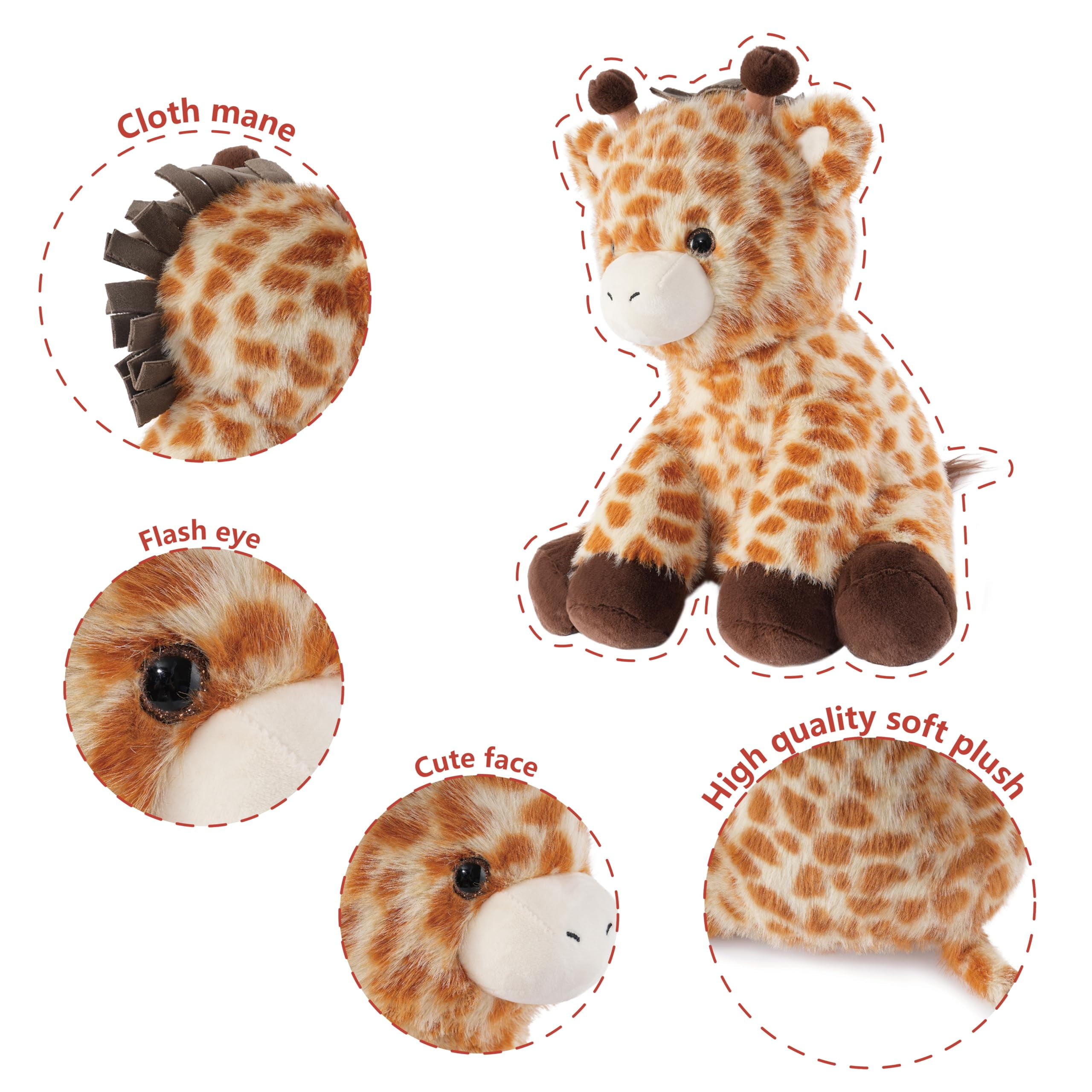 Niuniu Daddy Weighted Giraffe Stuffed Animal Giant 14" Giraffe Plush Toy Huggable Weighted Body Pillow Toy Gift for Kids & Adults Birthday Christmas