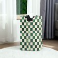thumbnail image 6 of Yayeee Freestanding Laundry Hamper with Handle Collapsible Large Storage Basket for Clothes, Green and White Plaid Pattern, 6 of 7